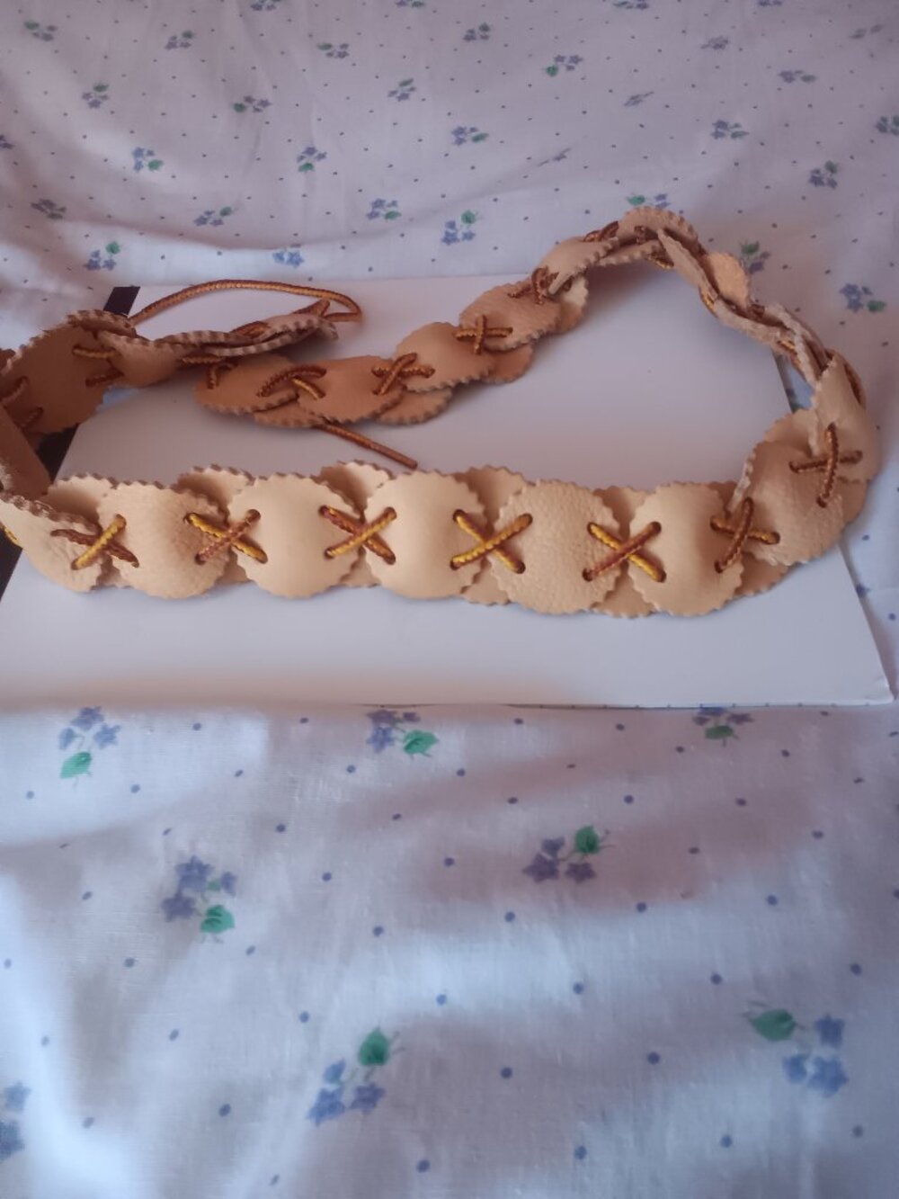 Vintage Tan Leather Indian Belt